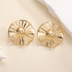 Ladies fashionable statement earrings with luxurious, geometric design Calm Wears-https://detail.1688.com/offer/992082391696.html-Calm Wears-Gold-Calm Wears