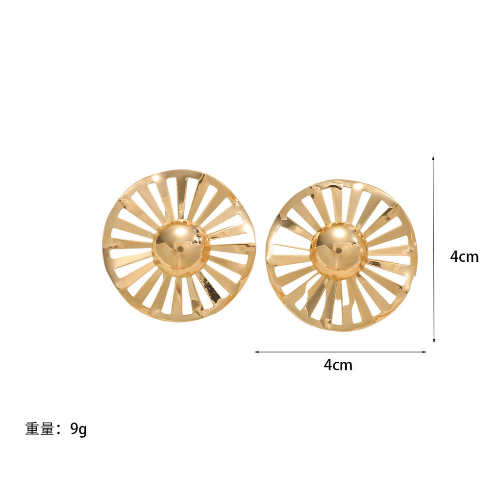 Ladies fashionable statement earrings with luxurious, geometric design Calm Wears-https://detail.1688.com/offer/992082391696.html-Calm Wears-Gold-Calm Wears