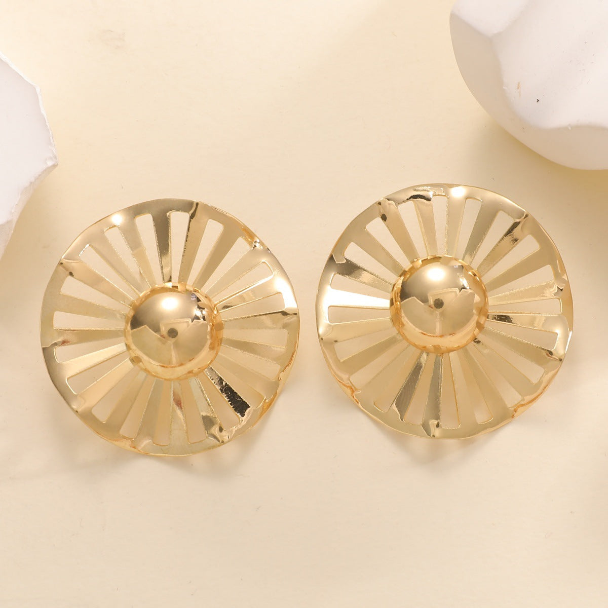 Ladies fashionable statement earrings with luxurious, geometric design Calm Wears-https://detail.1688.com/offer/992082391696.html-Calm Wears-Gold-Calm Wears