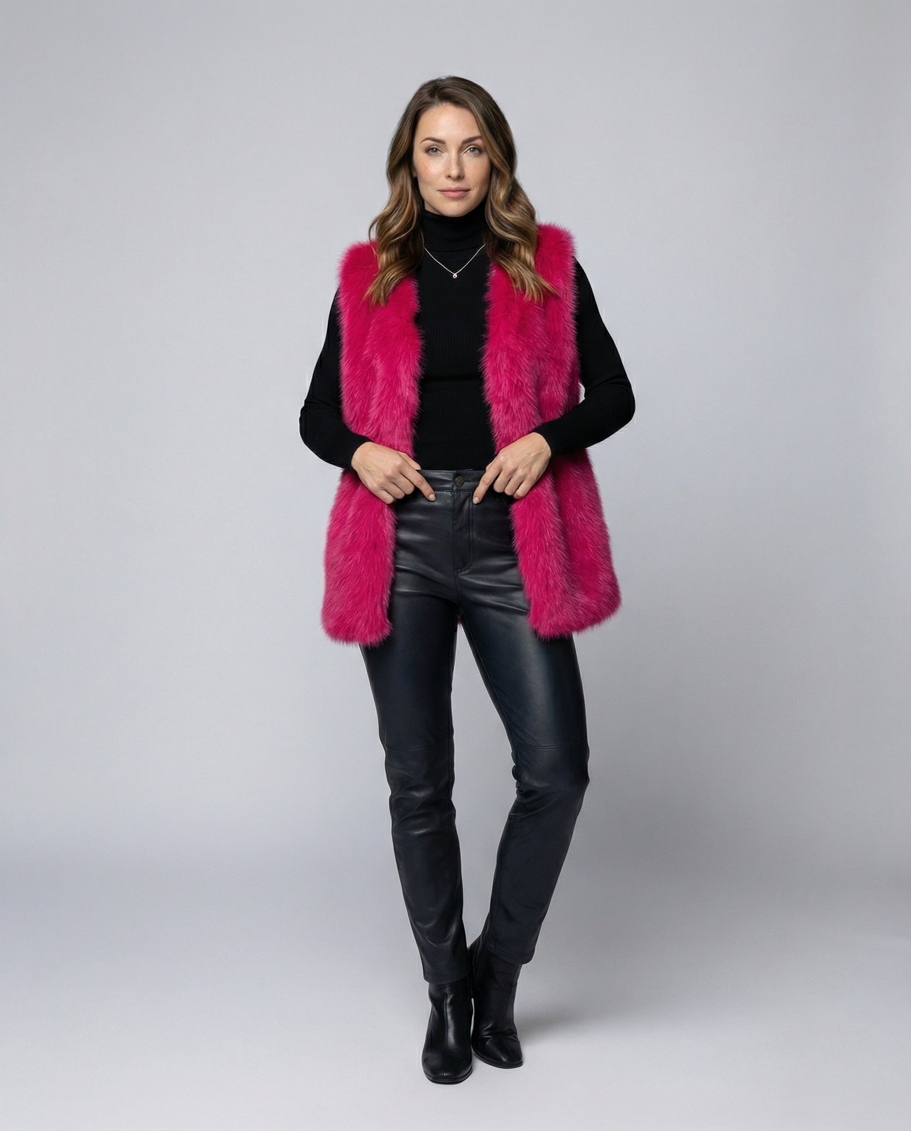 Ladies Faux Fur Vest-https://detail.1688.com/offer/960686955906.html-Calm Wears-Magenta-S-Calm Wears