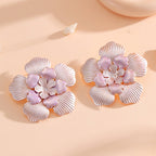 Ladies' flower earrings with intricate design and glossy accents Calm Wears-https://detail.1688.com/offer/959216930566.html-Calm Wears-Style 10-Calm Wears