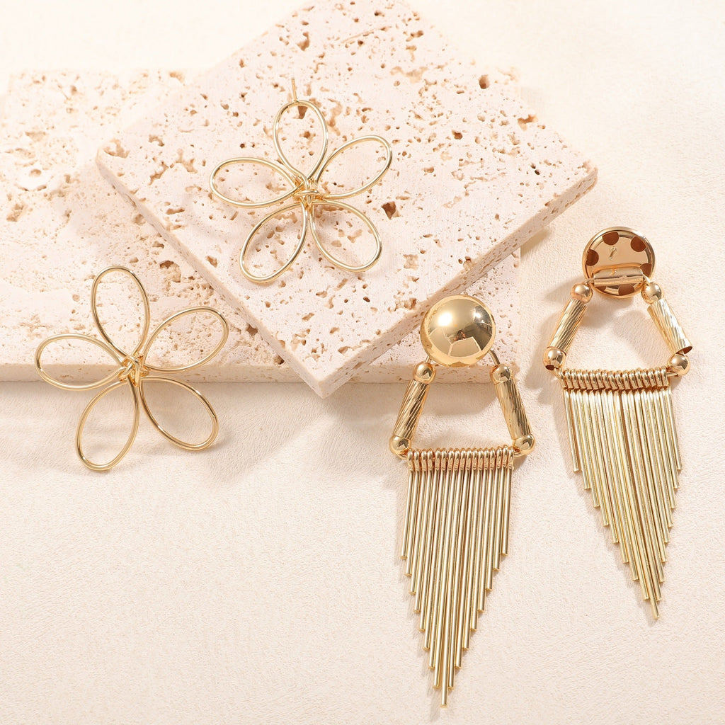 Ladies Hanging Earrings in Artistic Flower Design Calm Wears-https://detail.1688.com/offer/982900145811.html-Calm Wears-Unknown-Calm Wears