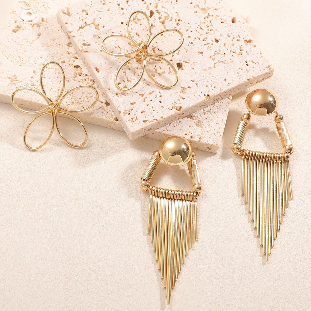Ladies Hanging Earrings in Artistic Flower Design Calm Wears-https://detail.1688.com/offer/982900145811.html-Calm Wears-Unknown-Calm Wears