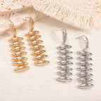 Ladies Hanging Earrings in Modern Spiral Design Calm Wears-https://detail.1688.com/offer/1057822015792.html-Calm Wears-White-Calm Wears