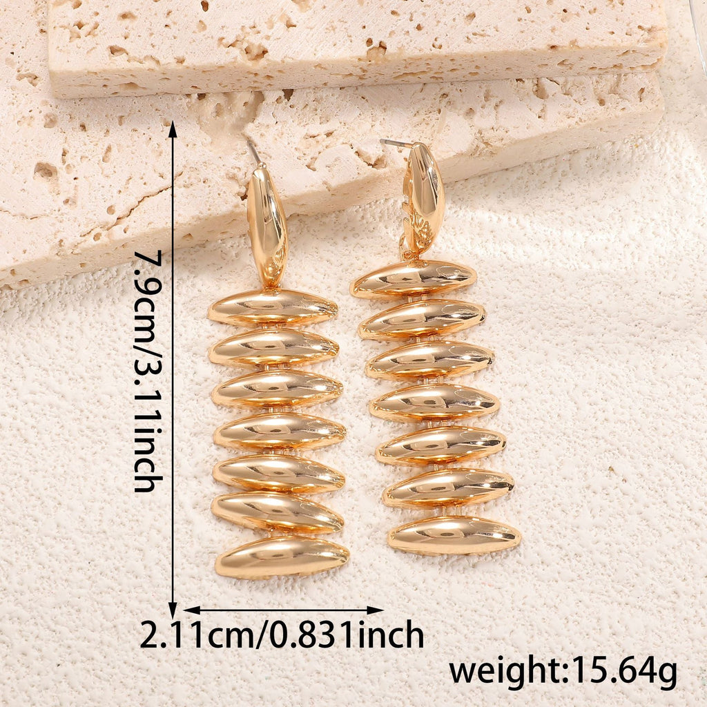 Ladies Hanging Earrings in Modern Spiral Design Calm Wears-https://detail.1688.com/offer/1057822015792.html-Calm Wears-White-Calm Wears