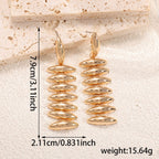 Ladies Hanging Earrings in Modern Spiral Design Calm Wears-https://detail.1688.com/offer/1057822015792.html-Calm Wears-White-Calm Wears
