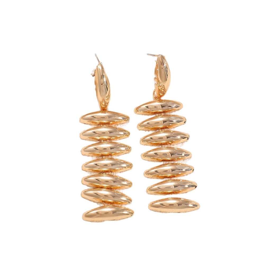 Ladies Hanging Earrings in Modern Spiral Design Calm Wears-https://detail.1688.com/offer/1057822015792.html-Calm Wears-White-Calm Wears