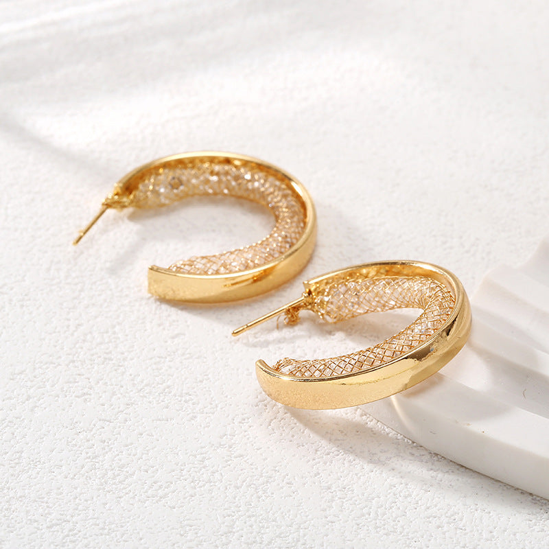 Ladies Hanging Earrings with Innovative, Gold-colored Design Calm Wears-https://detail.1688.com/offer/729783916148.html-Calm Wears-A-Variant-Calm Wears