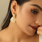 Ladies Hanging Earrings with Luxurious Leaf Design Calm Wears-https://detail.1688.com/offer/759222460088.html-Calm Wears-Gold-Calm Wears