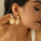 Ladies Hanging Earrings with Luxurious Leaf Design Calm Wears-https://detail.1688.com/offer/759222460088.html-Calm Wears-Gold-Calm Wears
