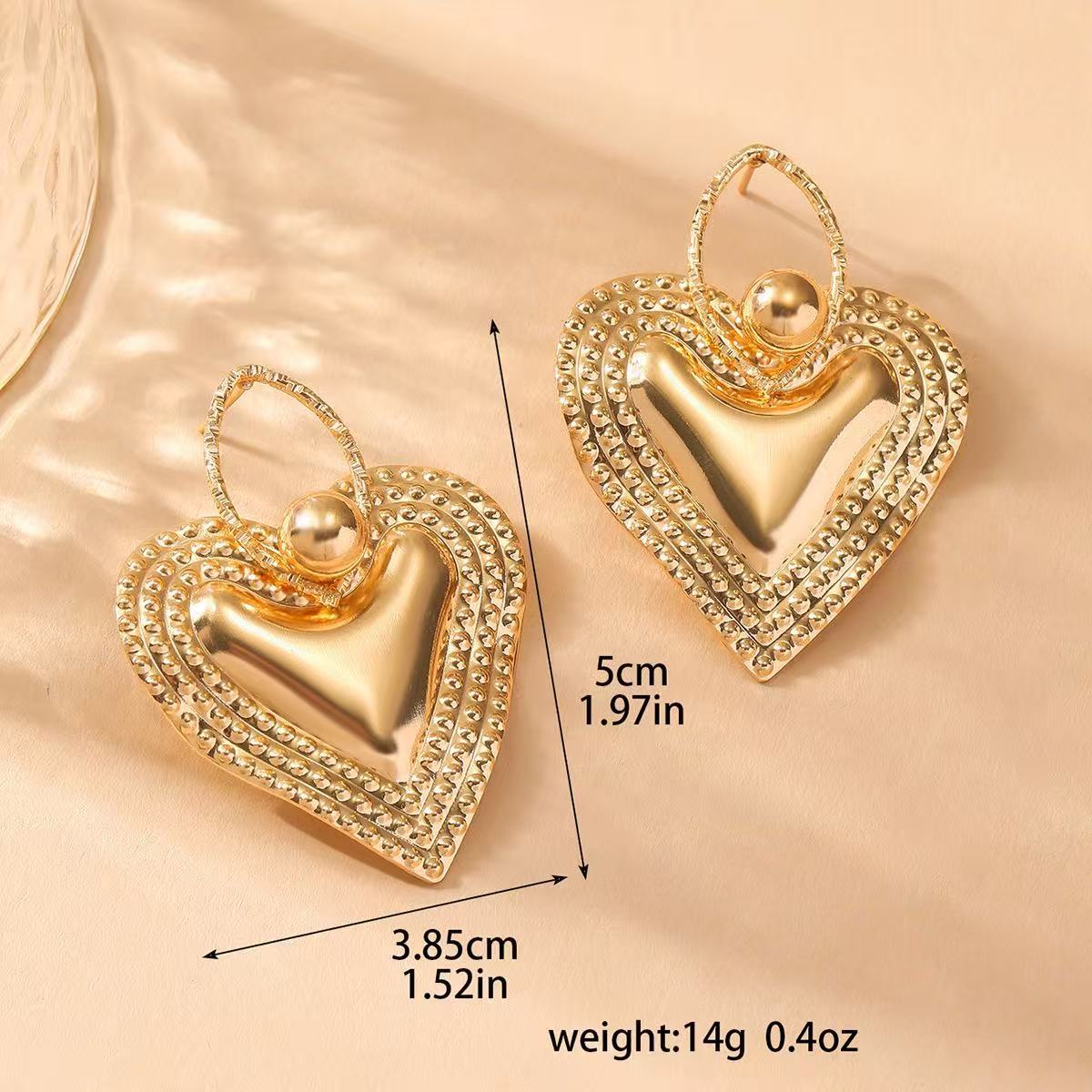 Ladies Heart-Shaped Earrings with Sparkling Zircon Decorations Calm Wears-https://detail.1688.com/offer/1030576132764.html-Calm Wears-Silver-Calm Wears