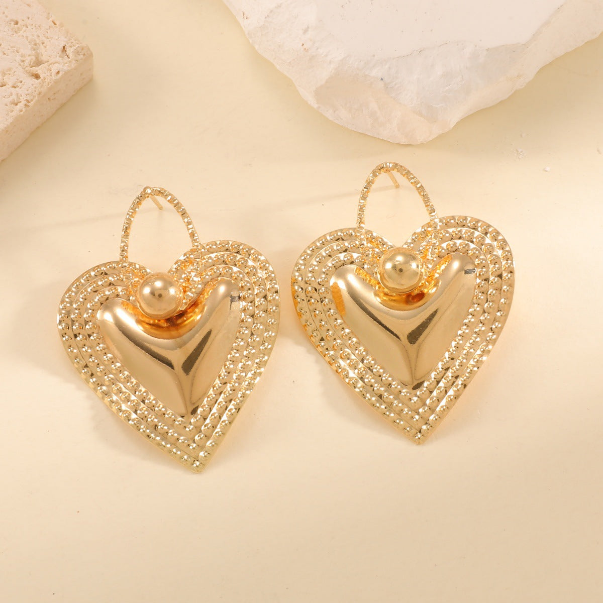 Ladies Heart-Shaped Earrings with Sparkling Zircon Decorations Calm Wears-https://detail.1688.com/offer/1030576132764.html-Calm Wears-Silver-Calm Wears