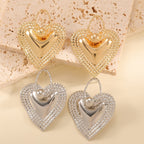 Ladies Heart-Shaped Earrings with Sparkling Zircon Decorations Calm Wears-https://detail.1688.com/offer/1030576132764.html-Calm Wears-Silver-Calm Wears