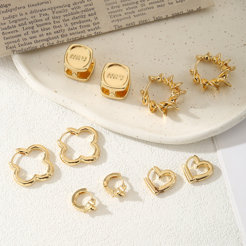 Ladies hoops in unique, sculptural design Calm Wears-https://detail.1688.com/offer/790333473802.html-Calm Wears-Gold-Calm Wears