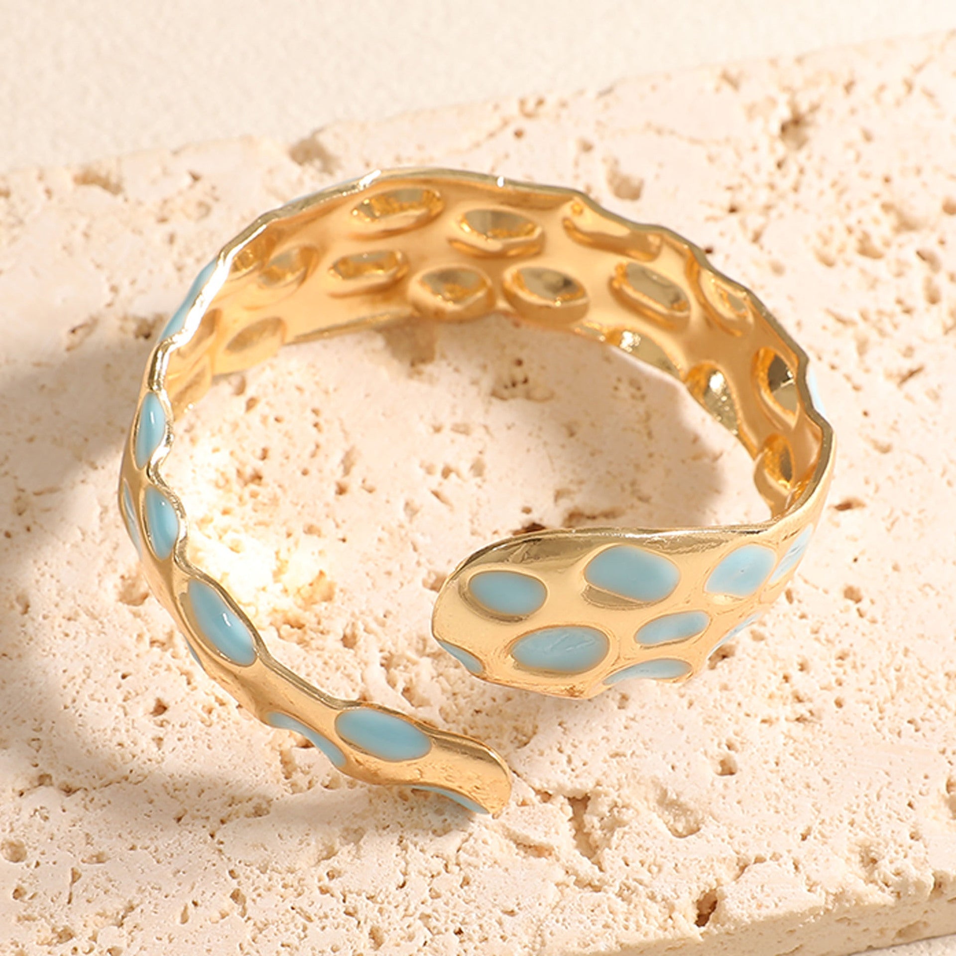 Ladies Open Bangle in Elegant Snake Design Calm Wears-https://detail.1688.com/offer/1046056885092.html-Calm Wears-Light blue-Calm Wears