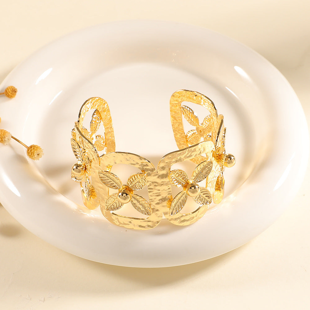 Ladies Open Bangle with Artistic Coral Pattern Calm Wears-https://detail.1688.com/offer/1050314144149.html-Calm Wears-Gray-Calm Wears