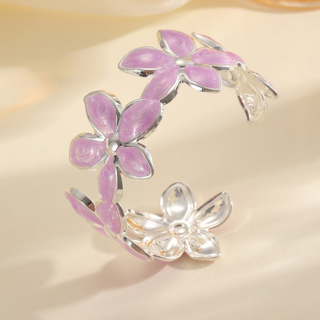 Ladies Open Bangle with Artistic Flower Design Calm Wears-https://detail.1688.com/offer/964912955523.html-Calm Wears-Style 3-Calm Wears
