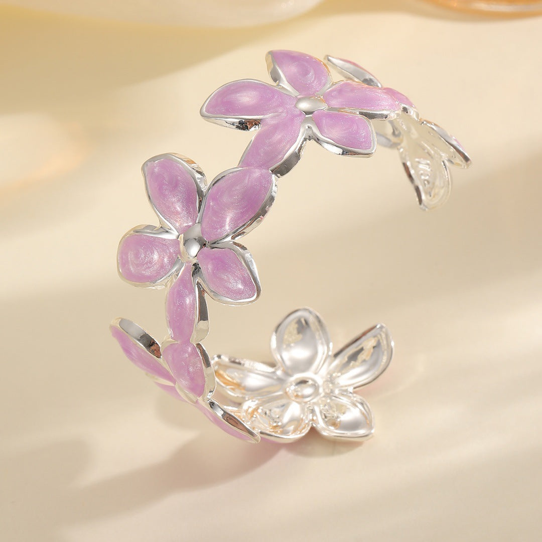 Ladies Open Bangle with Artistic Flower Design Calm Wears-https://detail.1688.com/offer/964912955523.html-Calm Wears-Style 3-Calm Wears