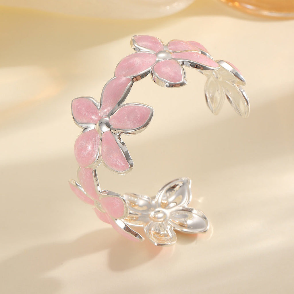 Ladies Open Bangle with Artistic Flower Design Calm Wears-https://detail.1688.com/offer/964912955523.html-Calm Wears-Style 3-Calm Wears
