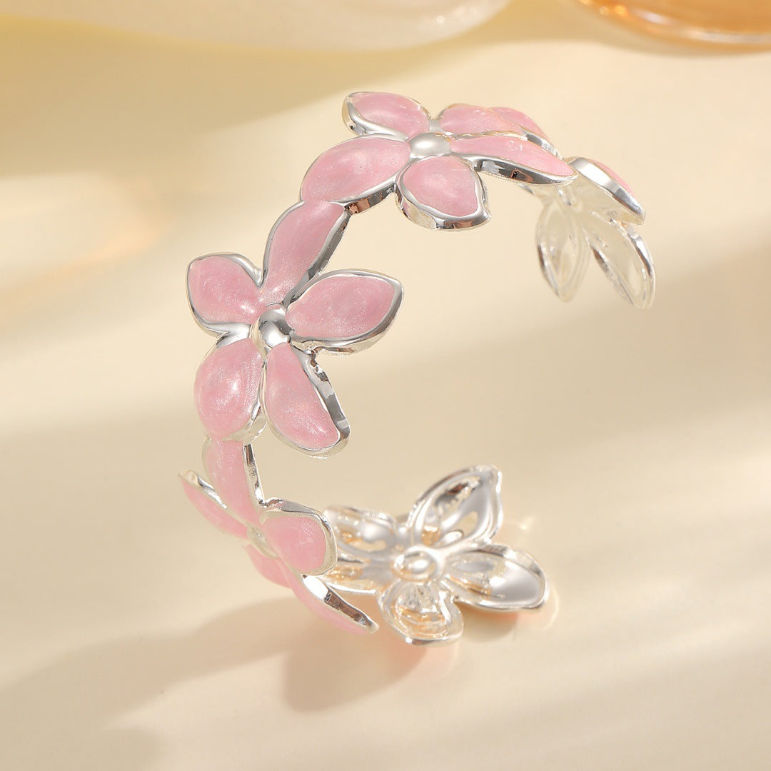 Ladies Open Bangle with Artistic Flower Design Calm Wears-https://detail.1688.com/offer/964912955523.html-Calm Wears-Style 3-Calm Wears