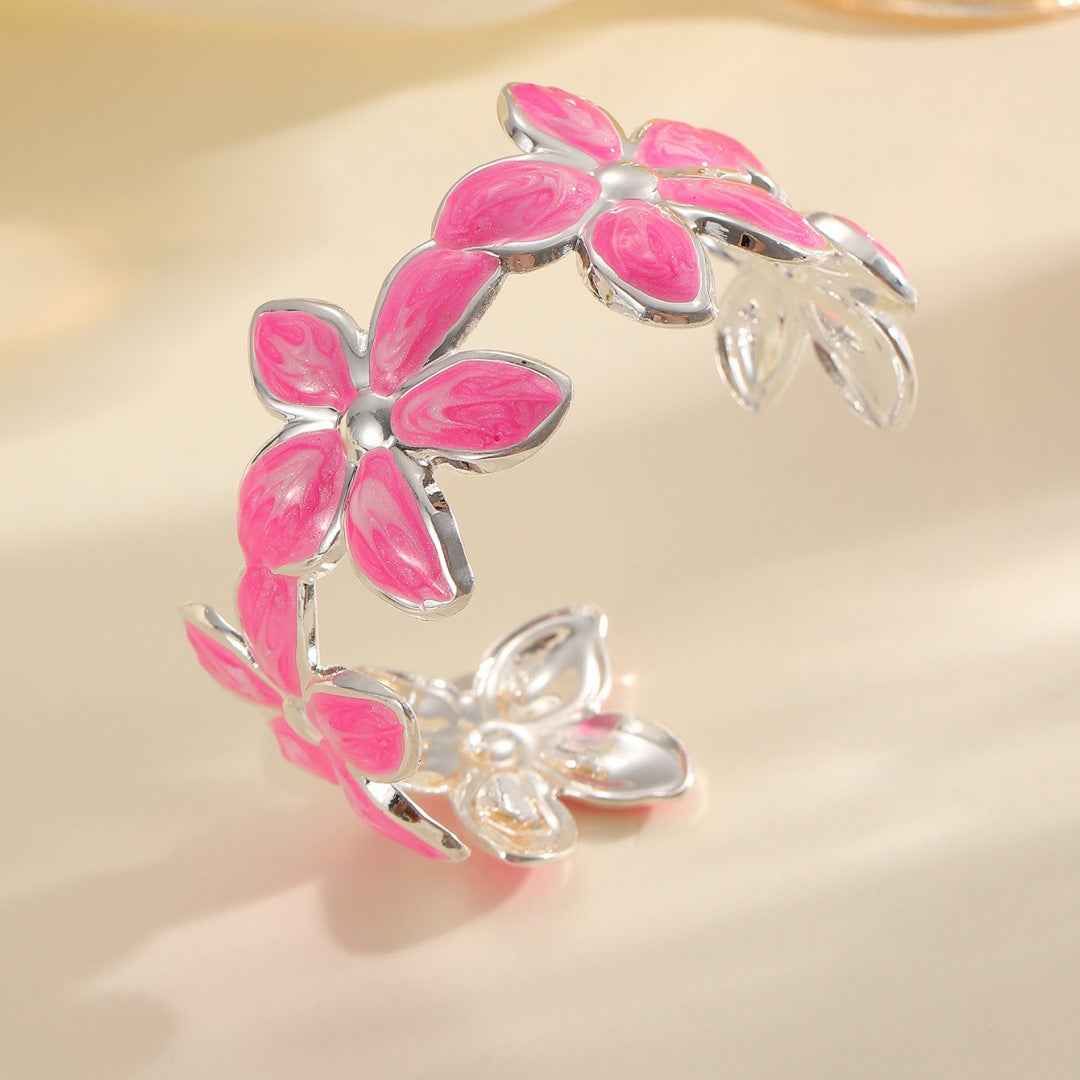Ladies Open Bangle with Artistic Flower Design Calm Wears-https://detail.1688.com/offer/964912955523.html-Calm Wears-Unknown-Calm Wears