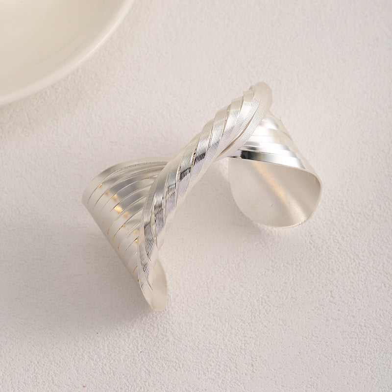 Ladies Open Bangle with Artistic Fold Design Calm Wears-https://detail.1688.com/offer/718477254994.html-Calm Wears-Calm Wears