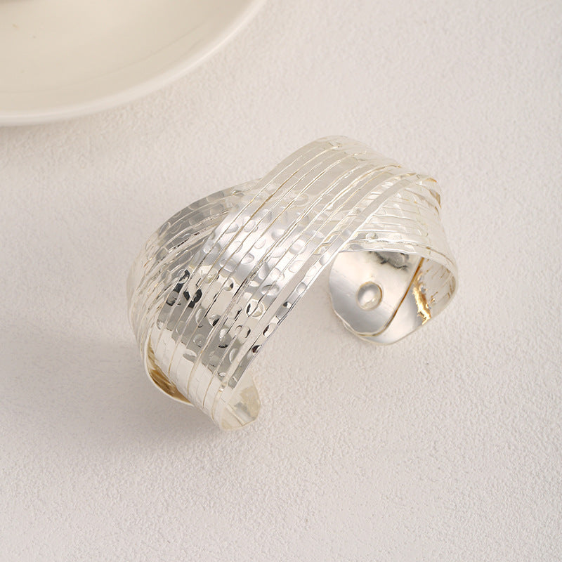 Ladies Open Bangle with Artistic Fold Design Calm Wears-https://detail.1688.com/offer/718477254994.html-Calm Wears-D-Calm Wears