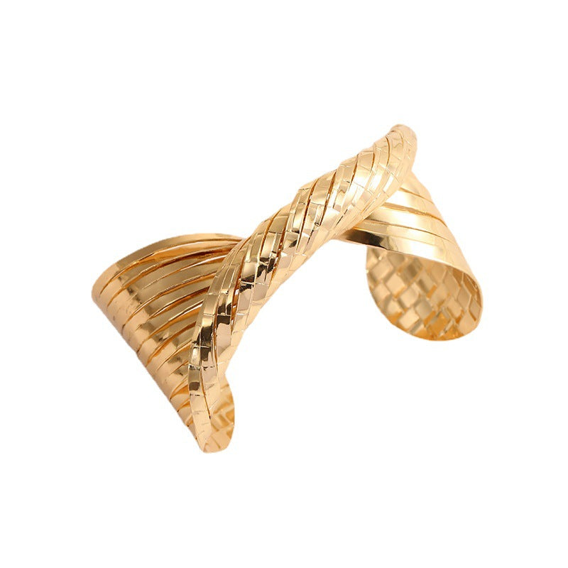 Ladies Open Bangle with Artistic Fold Design Calm Wears-https://detail.1688.com/offer/718477254994.html-Calm Wears-D-Calm Wears