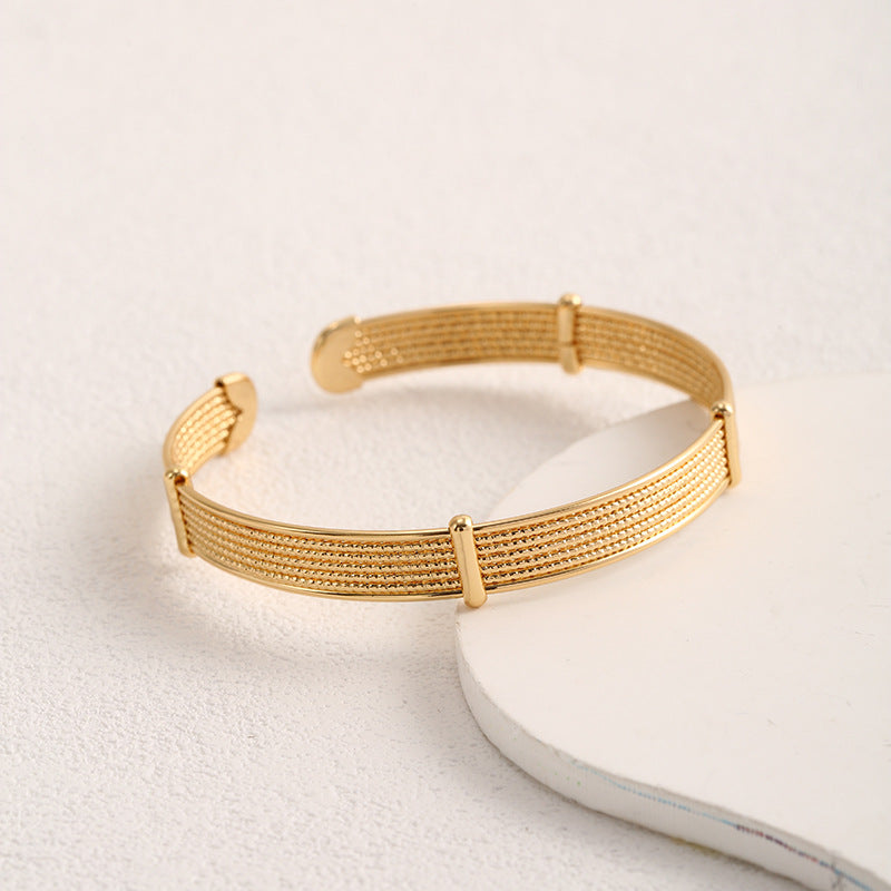 Ladies Open Bangle with Elegant Structure Design Calm Wears-https://detail.1688.com/offer/718371878694.html-Calm Wears-Rot-Calm Wears