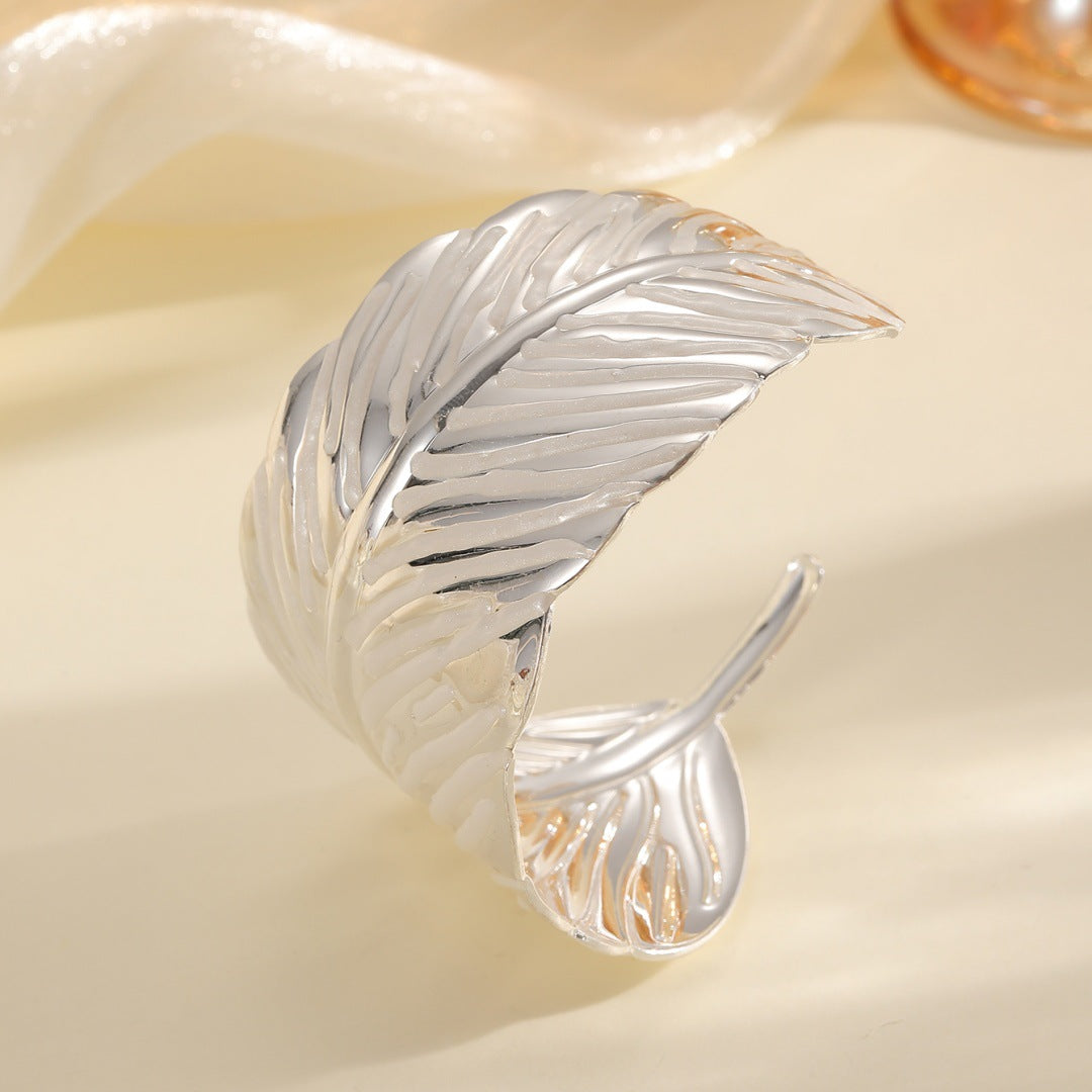 Ladies Open Cuff Bracelet in Tropical Leaf Design Calm Wears-https://detail.1688.com/offer/1038496447169.html-Calm Wears-Style 5-Calm Wears