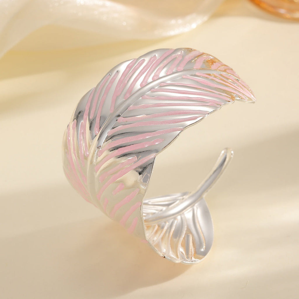 Ladies Open Cuff Bracelet in Tropical Leaf Design Calm Wears-https://detail.1688.com/offer/1038496447169.html-Calm Wears-Style 5-Calm Wears