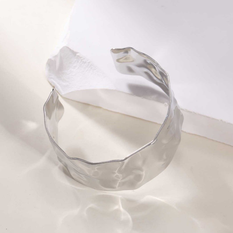Ladies Open Cuff Bracelet with Artistic, Organic Design Calm Wears-https://detail.1688.com/offer/929139265715.html-Calm Wears-Gold yellow-Calm Wears