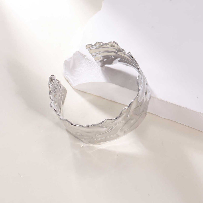Ladies Open Cuff Bracelet with Artistic, Organic Design Calm Wears-https://detail.1688.com/offer/929139265715.html-Calm Wears-Gold yellow-Calm Wears