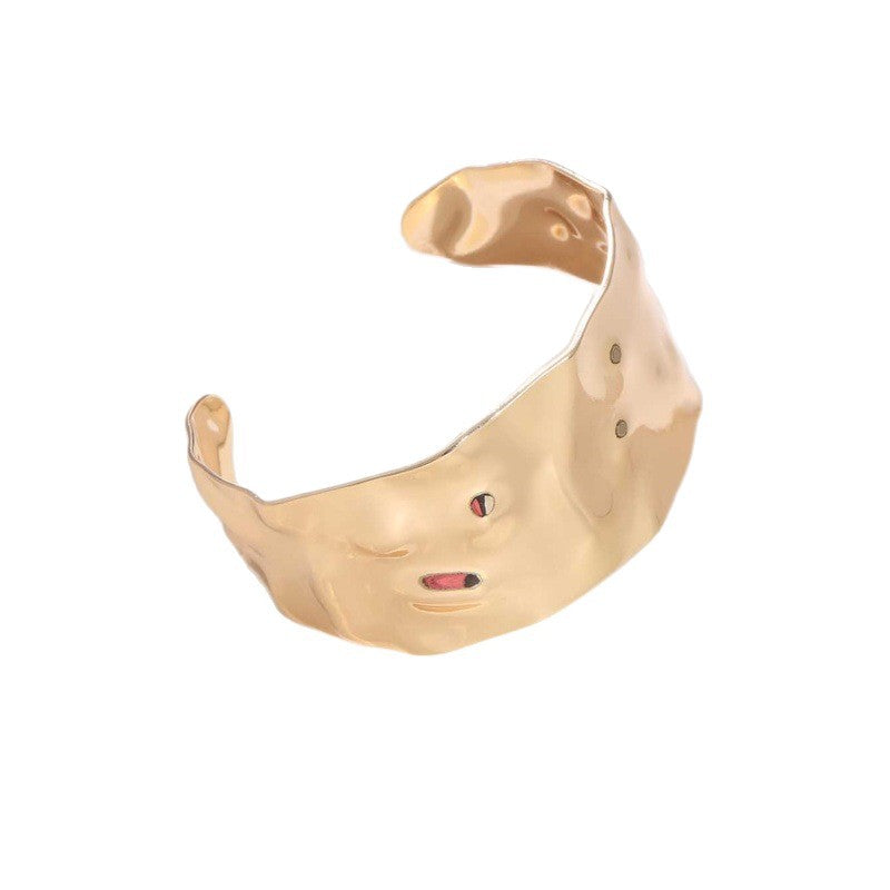 Ladies Open Cuff Bracelet with Artistic, Organic Design Calm Wears-https://detail.1688.com/offer/929139265715.html-Calm Wears-Gold yellow-Calm Wears