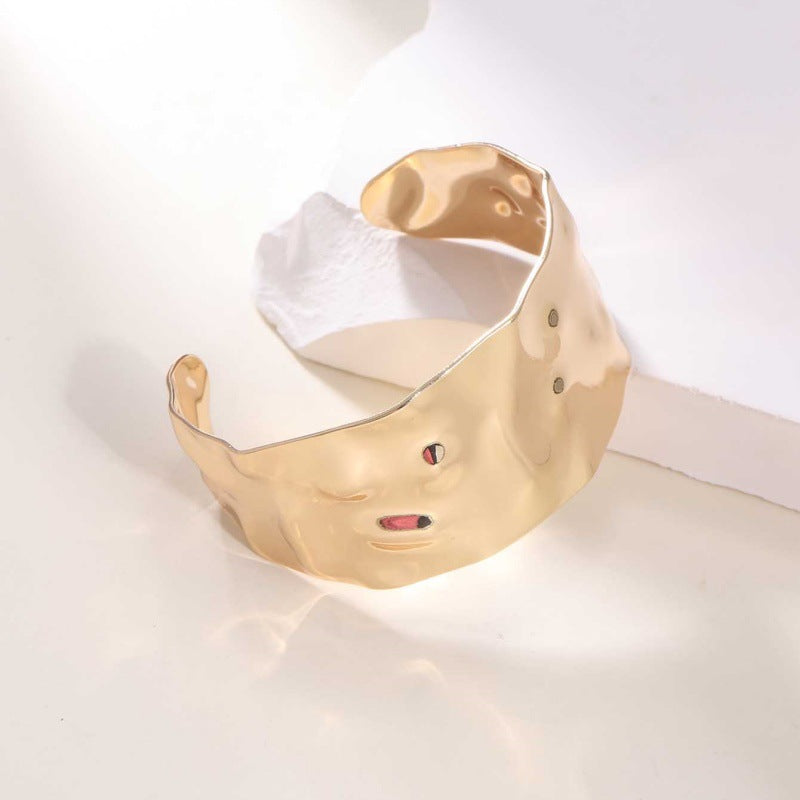 Ladies Open Cuff Bracelet with Artistic, Organic Design Calm Wears-https://detail.1688.com/offer/929139265715.html-Calm Wears-Gold yellow-Calm Wears