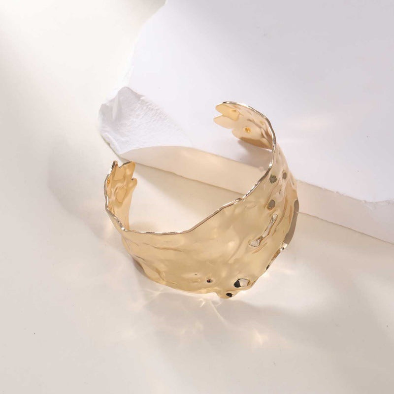 Ladies Open Cuff Bracelet with Artistic, Organic Design Calm Wears-https://detail.1688.com/offer/929139265715.html-Calm Wears-Gold yellow-Calm Wears