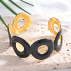 Ladies Open Cuff Bracelet with Crossed Design Calm Wears-https://detail.1688.com/offer/1058440873135.html-Calm Wears-Black-Calm Wears