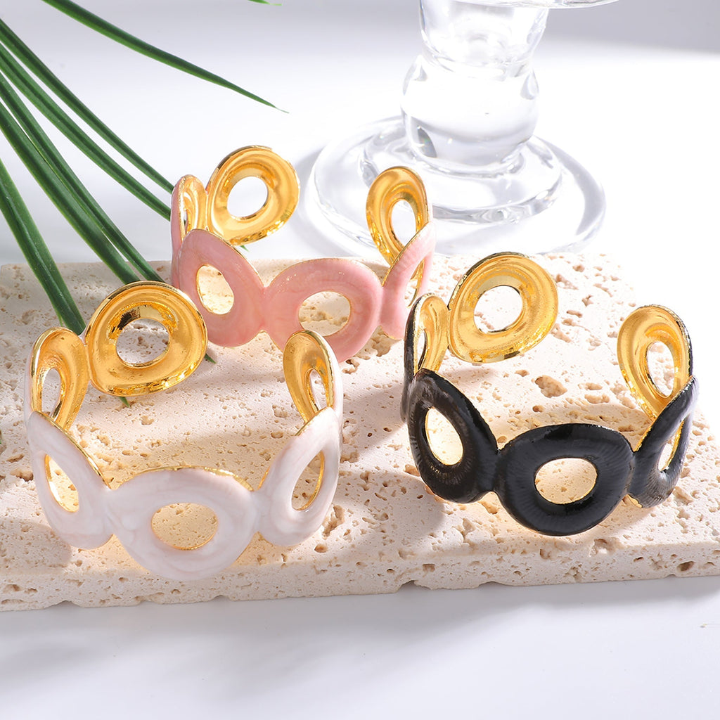 Ladies Open Cuff Bracelet with Crossed Design Calm Wears-https://detail.1688.com/offer/1058440873135.html-Calm Wears-Black-Calm Wears