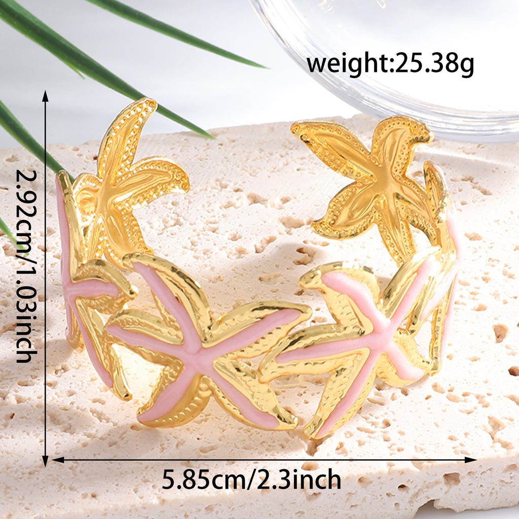 Ladies Open Cuff Bracelet with Expressive Star Motif Calm Wears-https://detail.1688.com/offer/1058217884636.html-Calm Wears-Black-Calm Wears