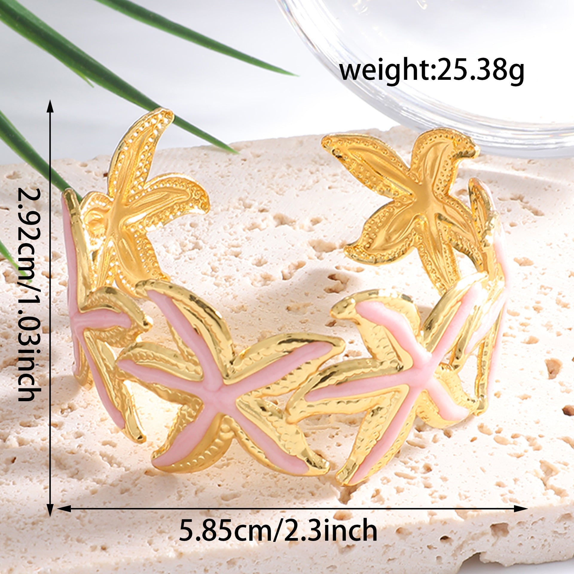 Ladies Open Cuff Bracelet with Expressive Star Motif Calm Wears-https://detail.1688.com/offer/1058217884636.html-Calm Wears-Black-Calm Wears