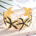 Ladies Open Cuff Bracelet with Expressive Star Motif Calm Wears-https://detail.1688.com/offer/1058217884636.html-Calm Wears-Black-Calm Wears