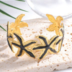 Ladies Open Cuff Bracelet with Expressive Star Motif Calm Wears-https://detail.1688.com/offer/1058217884636.html-Calm Wears-Black-Calm Wears