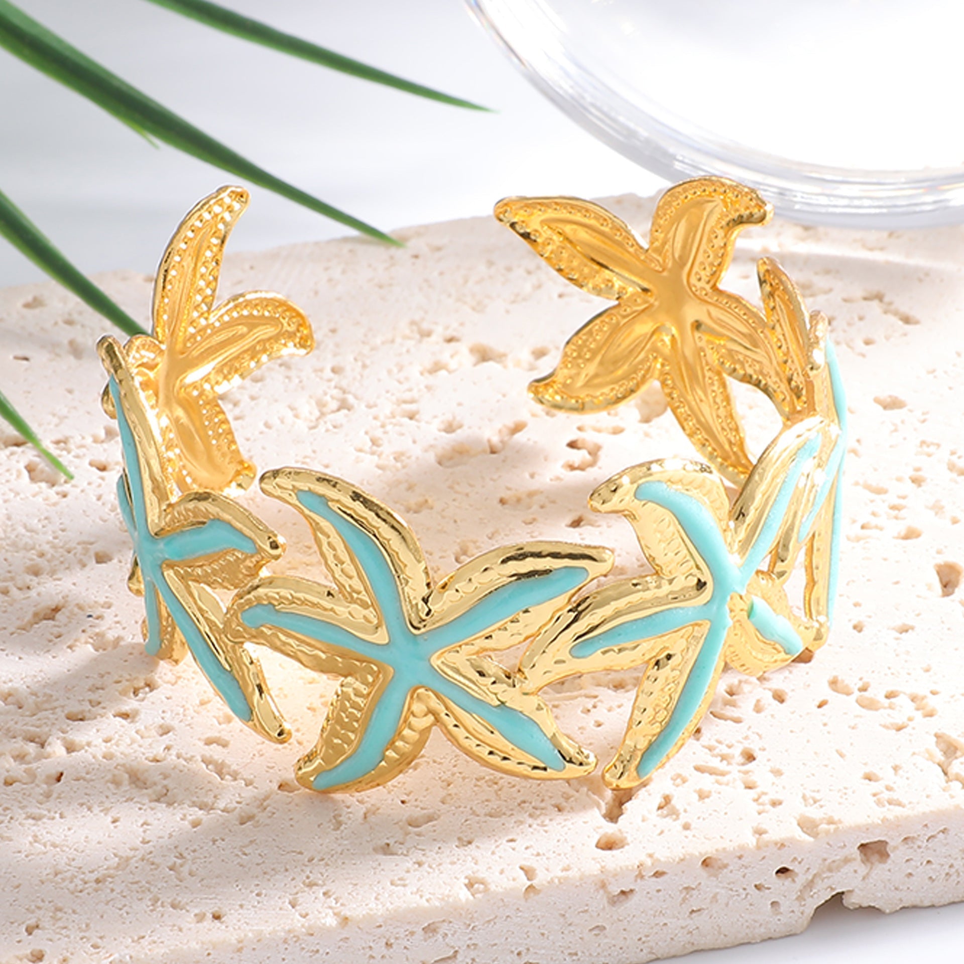 Ladies Open Cuff Bracelet with Expressive Star Motif Calm Wears-https://detail.1688.com/offer/1058217884636.html-Calm Wears-Blue-Calm Wears
