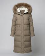 Long quilted coat women's winter-glamorix20240917-Calm Wears-Brown-M-Calm Wears
