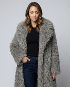Long Women’s Faux Fur Coat Winter-https://detail.1688.com/offer/857141081614.html-Calm Wears-Gray-S-Calm Wears