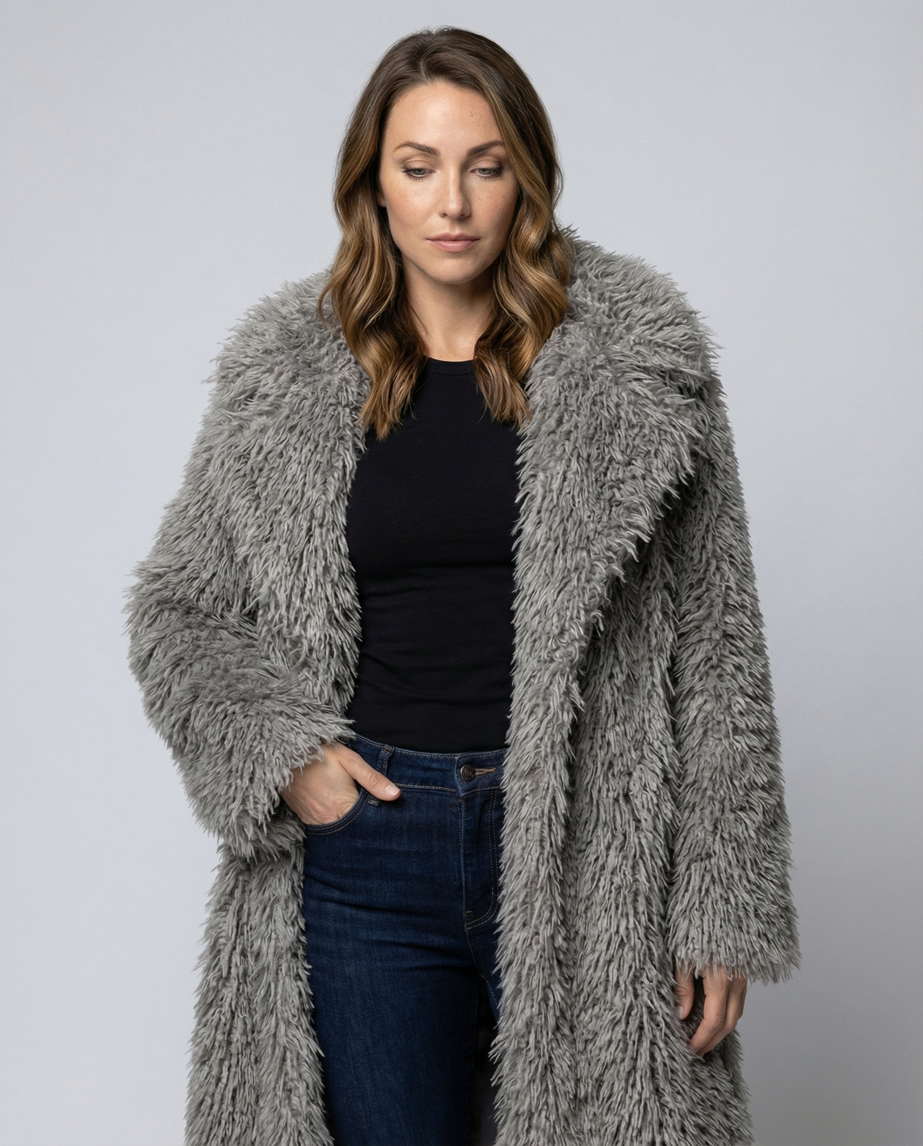 Long Women’s Faux Fur Coat Winter-https://detail.1688.com/offer/857141081614.html-Calm Wears-Gray-S-Calm Wears