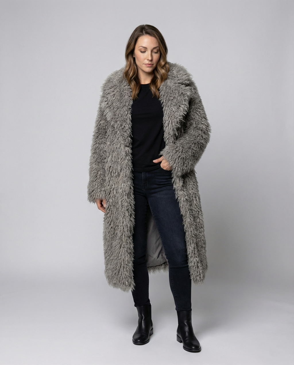 Long Women’s Faux Fur Coat Winter-https://detail.1688.com/offer/857141081614.html-Calm Wears-Gray-S-Calm Wears