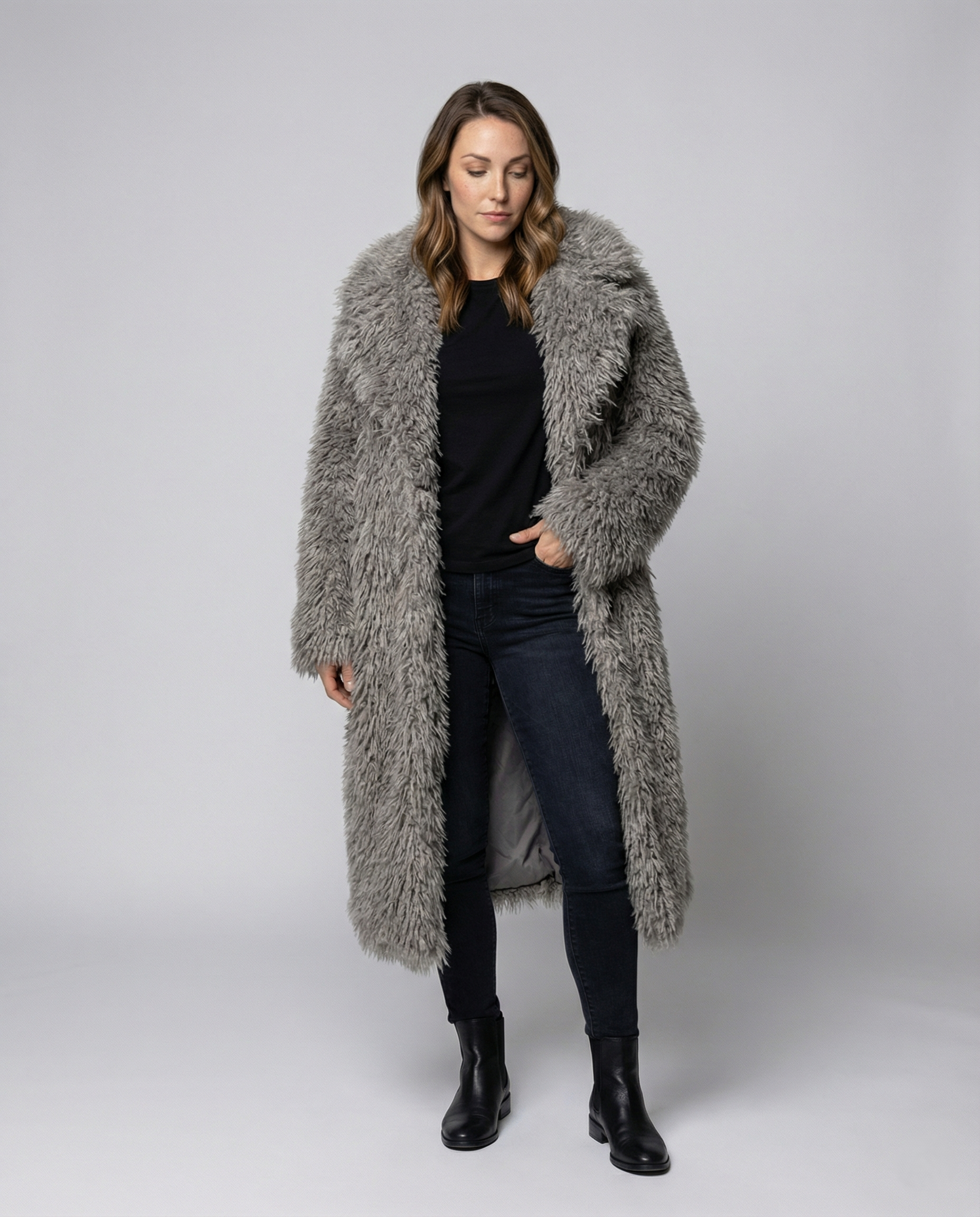 Long Women’s Faux Fur Coat Winter-https://detail.1688.com/offer/857141081614.html-Calm Wears-Gray-S-Calm Wears