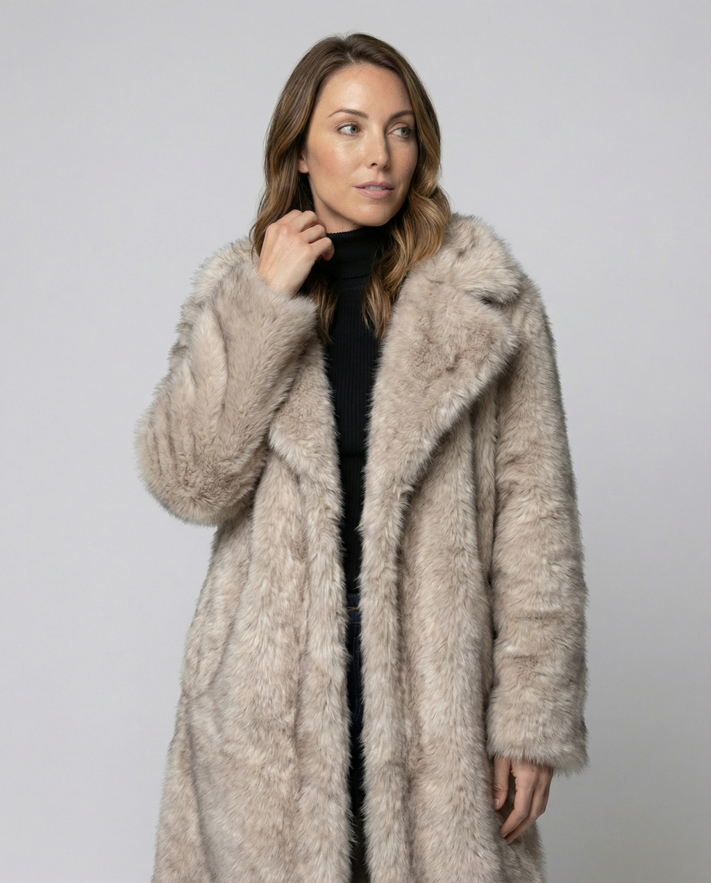 Luxurious women's faux fur coat-https://detail.1688.com/offer/941314770905.html-Calm Wears-Gray-S-Calm Wears