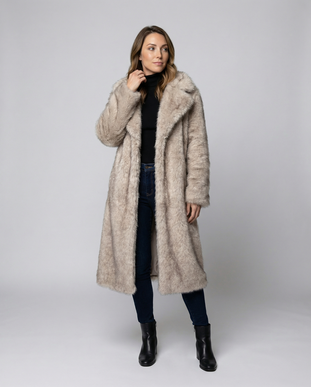 Luxurious women's faux fur coat-https://detail.1688.com/offer/941314770905.html-Calm Wears-Gray-S-Calm Wears